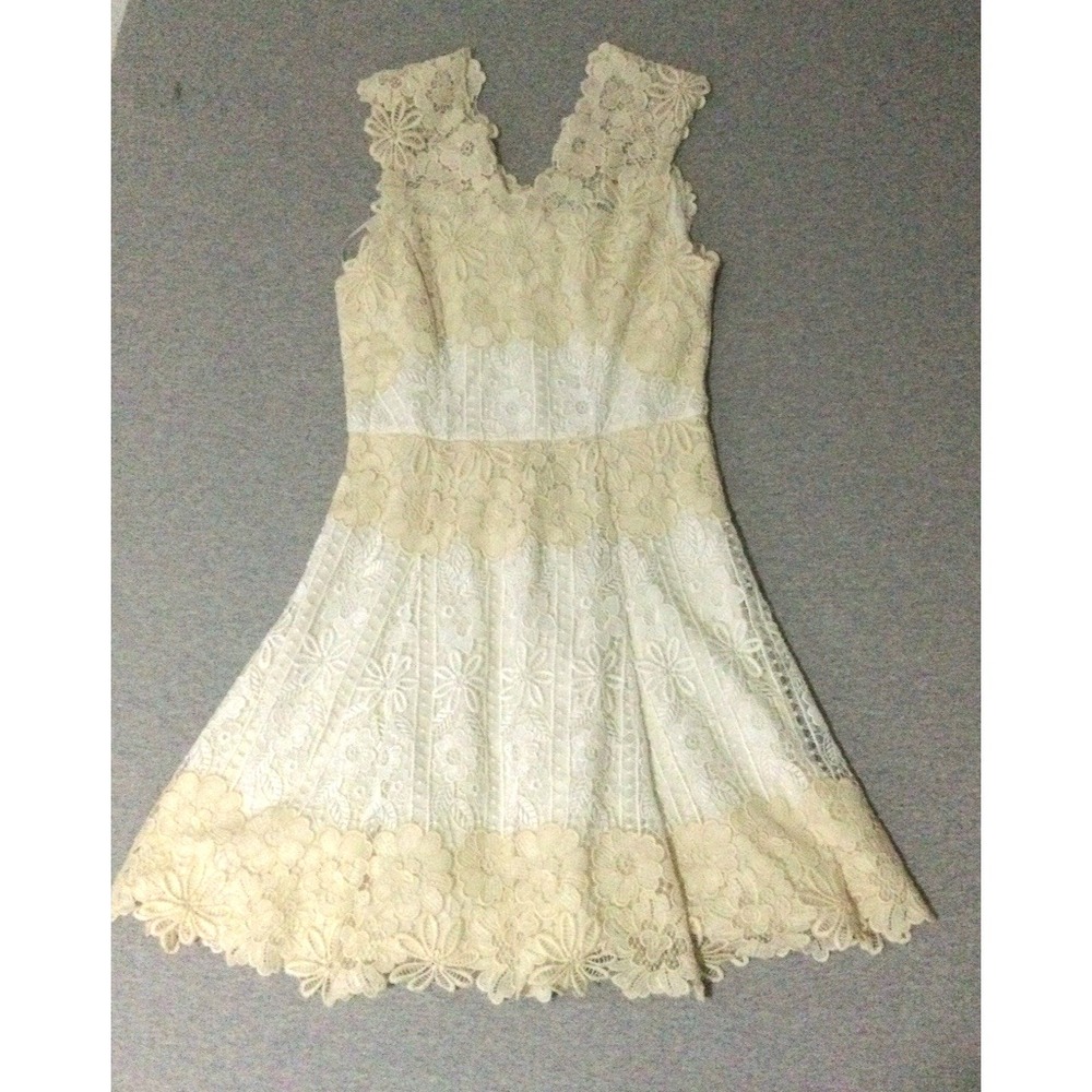 Blumarine dress White Crochet Lace-Trim Cotton Size I 46 and D 40 Sleeveles US 8